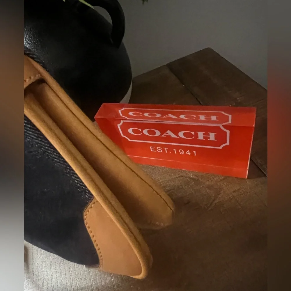 Coach Denim and Tan 3pc. Set Shoulder Bag Plus Matching Wristlet And Coach dusty - Picture 6 of 16